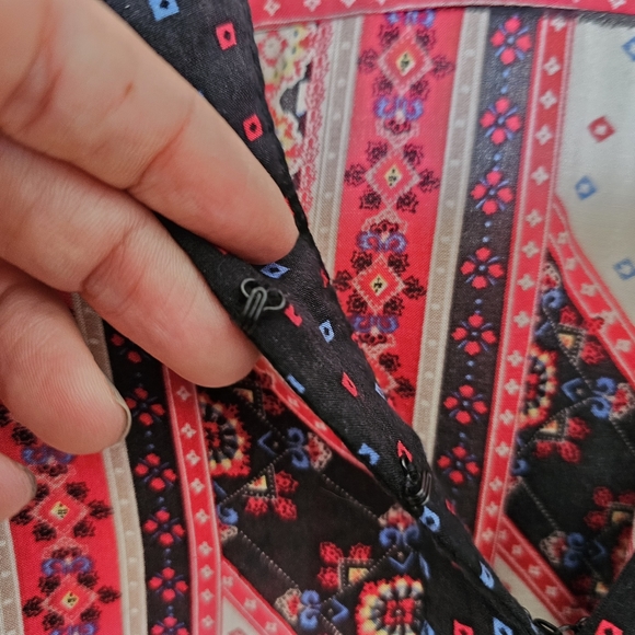 Free People Peace Maker Black Combo Dress Fishtail Lined Boho Casual size Small - Picture 8 of 11